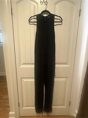 James Perse Black Sleeveless High-Neck Wide-Leg Jumpsuit